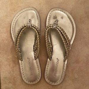 Bernardo Miami Thong 7 Gold and Silver